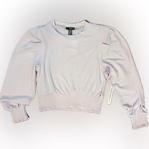 Aqua Bloomingdale’s soft sweatshirt material light pink shirt. NWT